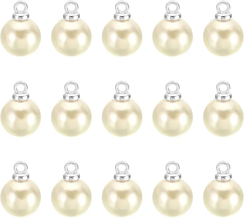 Miniatura 11 de PATIKIL 150 cuentas de perlas de perlas de imitación de perlas colgantes de bricolaje para hacer joyas, pulseras, aretes, collar