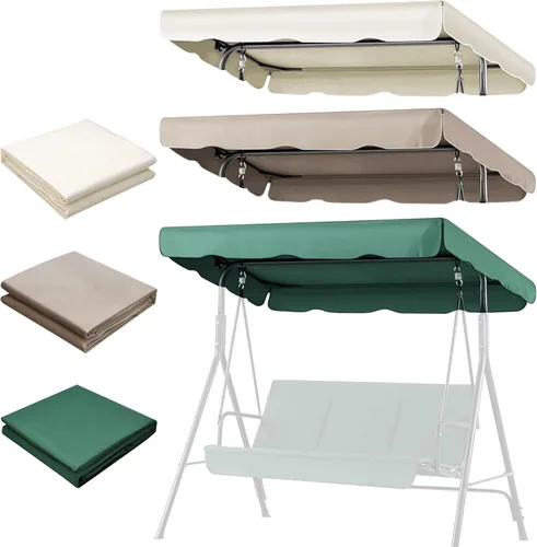 Miniatura 9 de Flexzion Toldo de repuesto para columpio al aire libre – 75 x 52 pulgadas / 6.2 ft x 4.3 ft de asiento de 2 asientos, tela impermeable a los rayos