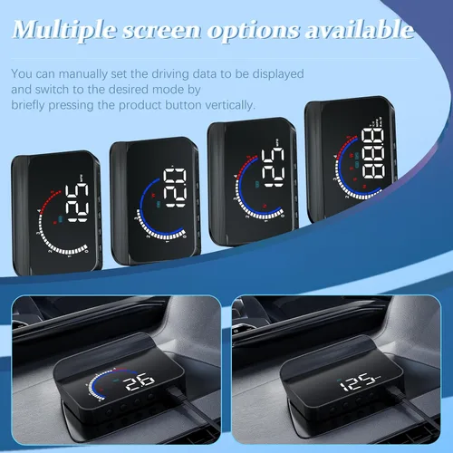 Miniatura 6 de Liiiyuan M13PLUS Pantalla Head-Up para Automóviles, Pantalla de Velocímetro GPS para Automóvil OBD2+GPS Velocidad, Tiempo, Kilometraje, Viaje
