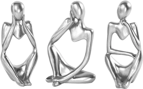 Miniatura 17 de BMLCGJ Estatua del pensador dorada, escultura de arte abstracto decorativa, figuras coleccionables de resina dorada para decoración del hogar, sala