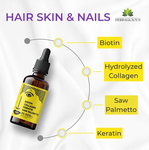 Miniatura 4 de Suplementos de colágeno líquido para mujeres, fórmula integral para el cabello, piel, uñas, suplemento con 10000 mcg de colágeno, 5000 mcg