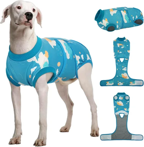 Miniatura 25 de Kuoser Traje de recuperación para perros, traje suave de esterilización para perros para recuperación de cirugía femenina, traje de recuperación