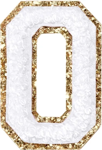 Miniatura 8 de Parches de letras de felpilla para planchar con purpurina, parches bordados con borde dorado, parches para coser en ropa, sombrero, camisa, bolsa