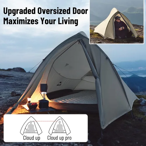 Miniatura 6 de Naturehike Cloud up Pro - Tienda de campaña ultraligera para 1/2/3 personas, tienda de campaña para mochileros de 3 estaciones, impermeable para un