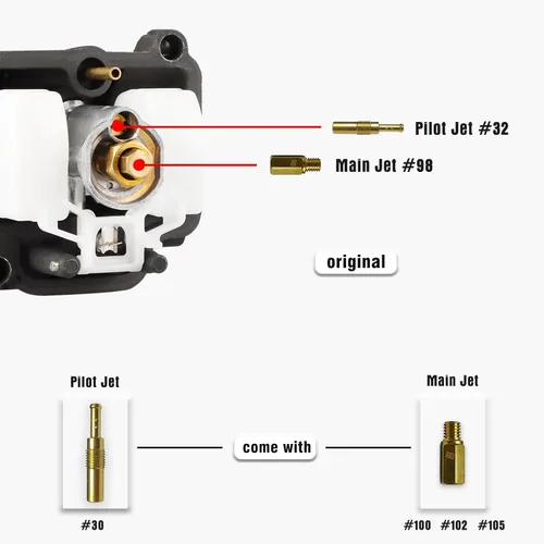 Miniatura 6 de Carburador NIBBI PWK de 24 mm para motocicleta, carburador de potencia de 125 cc-150 cc con chorros de carburador, compatible con motor GY6 Dirt