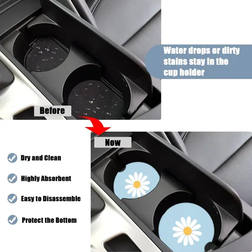 Miniatura 4 de Portavasos para automóvil, posavasos de cerámica absorbente con bandera estadounidense y águila, portavasos para bebidas, accesorios
