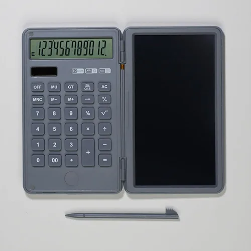 Miniatura 3 de Calculadora básica con tableta de escritura LCD, pantalla de 12 dígitos, tamaño de bolsillo portátil, calculadoras solares portátiles para escuela