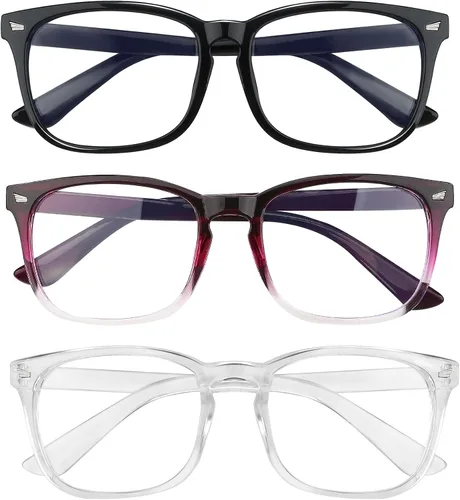 Miniatura 10 de Gafas con filtro de luz azul, paquete de 2 lentes de luz azul para hombre, anteojos de luz azul para mujer, anteojos con luz azul para fatiga ocular