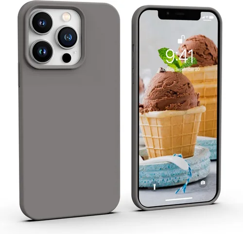 Miniatura 10 de IceSword Compatible con iPhone 13 Pro Max, funda protectora delgada de silicona líquida para teléfono, suave mate lindo para hombres y mujeres, Azul