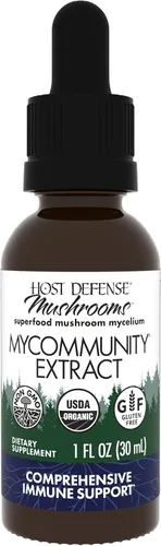 Host Defense MyCommunity Extract - Suplemento de hongos de mezcla de 17 especies para apoyo inmunológico - Extracto con melena de león, reishi,