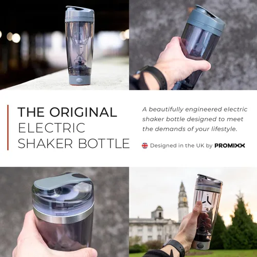 Miniatura 4 de Promixx PRO Shaker Bottle New Edition - Recargable, potente para batidos de proteínas suaves, incluye almacenamiento de suplementos, sin BPA, taza