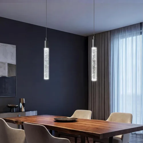 Miniatura 31 de Iluminación de Isla de Cocina Accesorio de Luz Moderna Lámpara Colgante Dorada Regulable LED Acabado de Latón Mini Luces Colgantes de Cristal