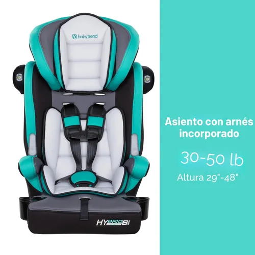 Miniatura 4 de Baby Trend Hybrid SI 3 en 1 Asiento elevador combinado para coche con protección contra impactos laterales, Hoboken Teal