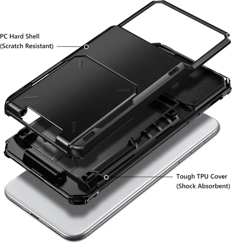 Miniatura 3 de Vofolen Funda para iPhone Xs Max, con ranura para identificación, tarjetero de crédito, resistente a los arañazos, de doble capa, protección contra