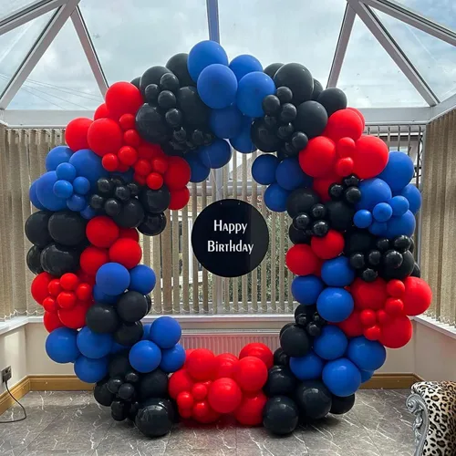Miniatura 6 de FOTIOMRG Kit de arco de guirnalda de globos rojos de 110 piezas, globos de látex rojos de diferentes tamaños de 18, 12, 10, 5 pulgadas