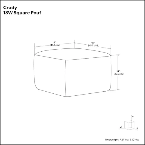Miniatura 14 de SIMPLIHOME Grady Puf cuadrado – 18 pulgadas de ancho x 14 pulgadas de alto lana y algodón tejido a mano otomano en azul y natural, reposapiés