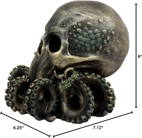 Miniatura 9 de Ebros Ocean Monster Terror Kraken Cthulhu Skull Figurine 6 pulgadas H Mythical Sea Relic Giant Pulpo Tentáculos Wyvern Cráneo Criatura Fantasía