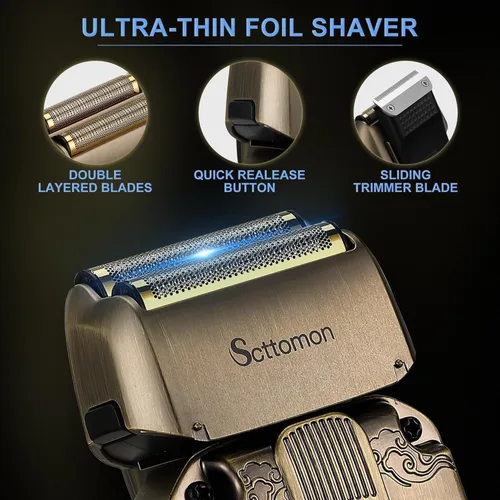 Miniatura 5 de Kit de recortadora de barba Scttomon, juego de cortapelos profesional, afeitadora de lámina eléctrica para hombres, máquina de corte de pelo