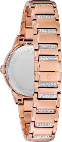 Miniatura 3 de Bulova Reloj de vestir de dos tonos con movimiento de cuarzo para mujer (Modelo 98L247), Azul, 98L247