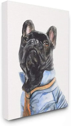Miniatura 8 de Stupell Industries Placa de pared con diseño de perro y mascota de Bulldog Francés, 10 x 15, multicolor