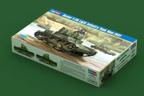 Miniatura 2 de Hobby Boss Kit de construcción de modelo de tanque de infantería ligera soviética T-26 1931