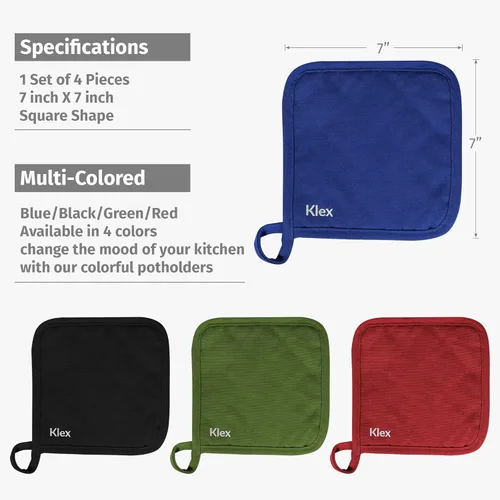 Miniatura 6 de Klex Manoplas de horno de silicona extralargas y soportes para ollas, resistencia al calor de 932 °F con guantes de horno acolchados y almohadillas