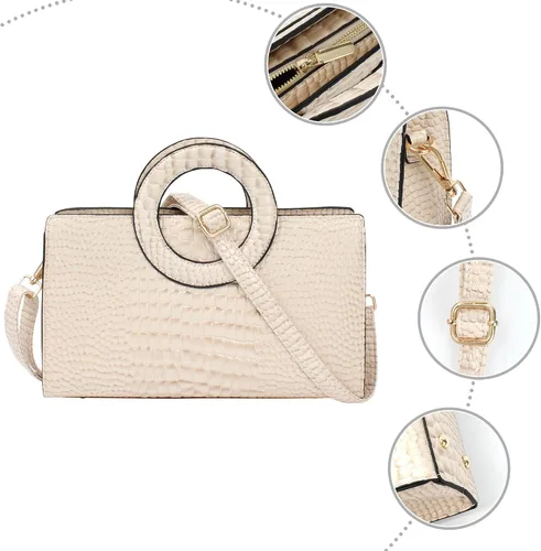 Miniatura 13 de ZLMBAGUS - Bolso de mano para mujer, diseño vintage con solapa y asa, de piel sintética, para llevar al hombro