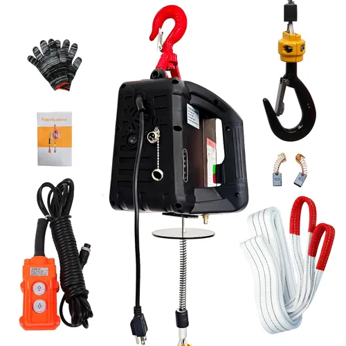 Miniatura 11 de Polipasto eléctrico 2 en 1, 1760 libras cabrestante de polipasto eléctrico con control inalámbrico de 98 pies y control remoto con cable, polipasto