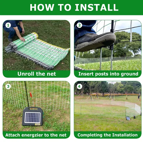 Miniatura 4 de Red eléctrica para cercas – Cercas de pollo para el patio, red semirrígida para ganado o aves de corral, valla de red de aves de corral de doble
