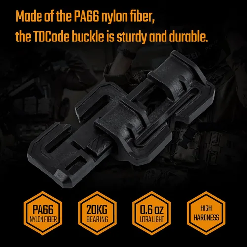 Miniatura 4 de TACTICAL_GEEK TGCodeG5 Hebillas de liberación rápida: sin coser, paquete de 2 hebillas de nailon PA66 para correas de 1,4 pulgadas/1.496 in, sistema