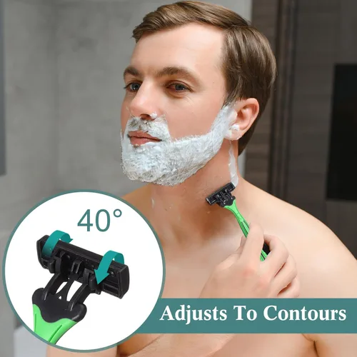 Miniatura 4 de 32 maquinillas de afeitar desechables para hombre a granel de 3 cuchillas para piel sensible, cómoda graduación Día del Padre