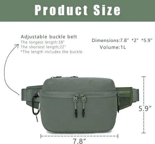 Miniatura 3 de FODOKO Bolsa de cinturón, Verde, Bolsa de cinturón