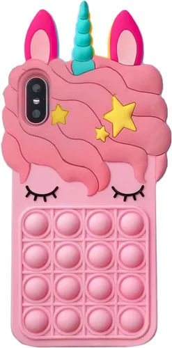 Miniatura 7 de Pop Case para iPhone 12/12 Pro, Funda de silicona con burbujas de gato negro afortunado de dibujos animados, brillo, estrellas, burbujas de arena