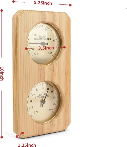 Miniatura 3 de Plus tard Termómetro e higrómetro de sauna Medidor vertical 2 en 1 Medición de humedad de temperatura interior para sala de sauna