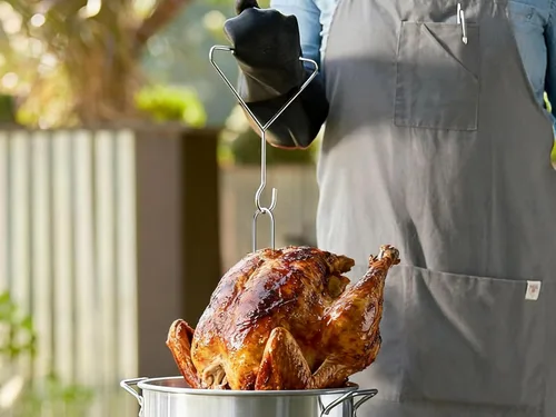 Miniatura 7 de Kit de accesorios de piezas de repuesto para freidora de pavo, para parrilla de freidora, gancho para freidora de pavo, colgador de freidora