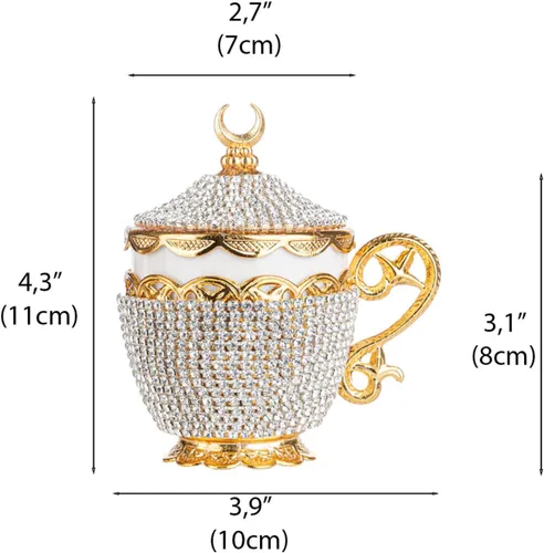 Miniatura 3 de Alisveristime Juego de tazas de café turco, auténtico café turco griego árabe con platillo (¡mejora tu experiencia de café ahora!) (1 unidad)