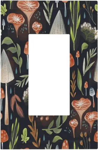 Miniatura 63 de Cubierta decorativa para interruptor de luz, diseño de pájaros y flores florales en blanco y negro, 2 bandas, cubierta decorativa para pared, placa