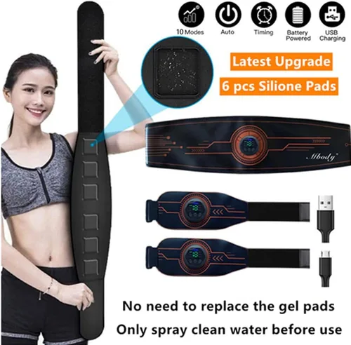 Miniatura 2 de Estimulador de Abdominales Entrenamiento Muscular Equipo de Ejercicio Fitness Cinturón Tonificador de Núcleo Abdominal para Abdomen/Brazo/Pierna