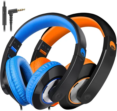 Miniatura 7 de RockPapa Comfort Audífonos para la escuela, ligeros, para niños, niñas, adolescentes, con cable de 3.5 mm para reproductor de CD y DVD, tablet, Negro