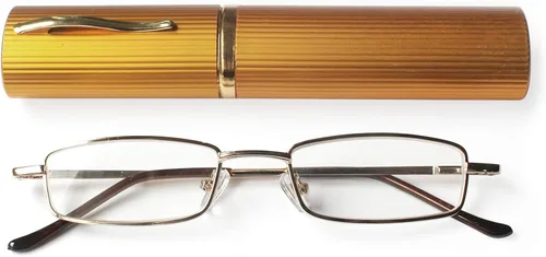 Miniatura 12 de Gafas de lectura de tubo ligero y compacto ultra delgado con estuche de aluminio de clip portátil