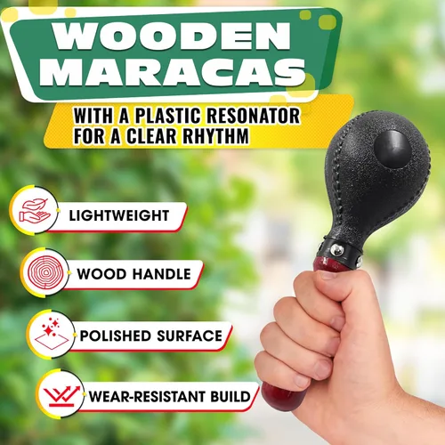 Miniatura 3 de 2 piezas de maracas para adultos – Instrumento de percusión duradero de 10.2 pulgadas, bueno para música mexicana, fiestas y actuaciones