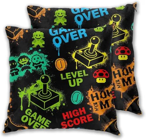 Miniatura 28 de Juego de 2 fundas de almohada para sofá, oficina, dormitorio, decoración del hogar, 18 x 18 pulgadas