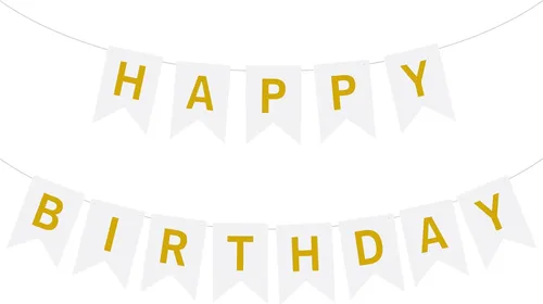Miniatura 11 de Cartel de feliz cumpleaños con letras brillantes con purpurina para decoración de cumpleaños, suministros de decoración de fiesta (negro)