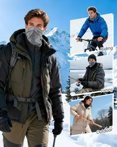 Miniatura 7 de LUOLIIL VOE Paquete de 4 Polainas de Cuello de Invierno, Polaina de Cuello para Esquí para Hombres y Mujeres, Suave Mascarilla de Forro Polar
