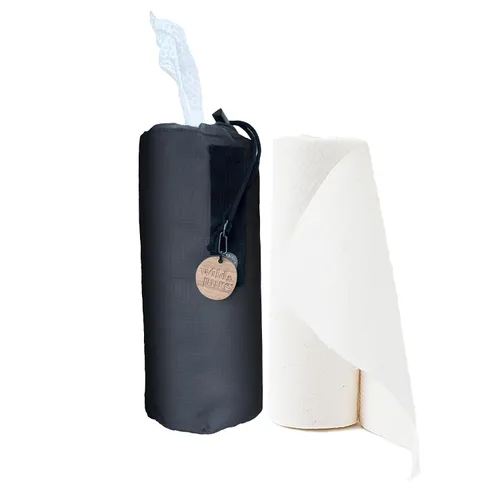Wild & Pure Toallitas secas de algodón con bolsa | Compostables | Reutilizables y desechables | 100% a base de plantas | Fabricado en los Estados