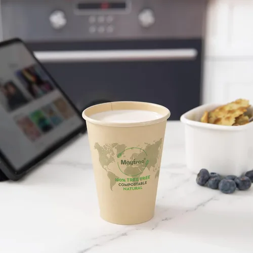 Miniatura 7 de MayTree Tazas de café caliente de papel desechables de 12 onzas, tazas de papel de bambú compostables y biodegradables para llevar y café helado