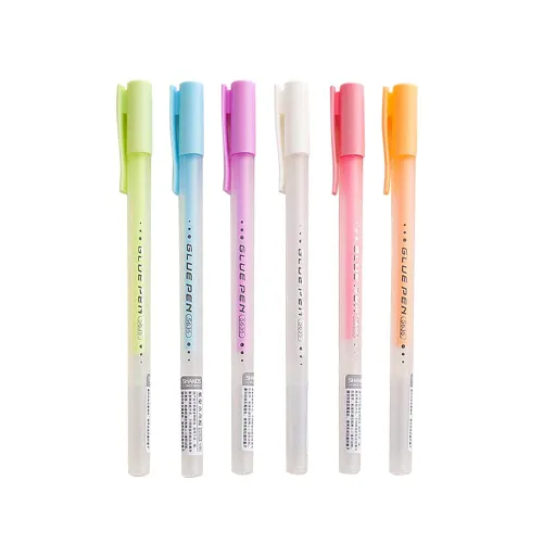 Juego de bolígrafos de pegamento de secado rápido, adhesivo de gel de resina, 6 colores, papelería hecha a mano, manualidades, estampado de papel de