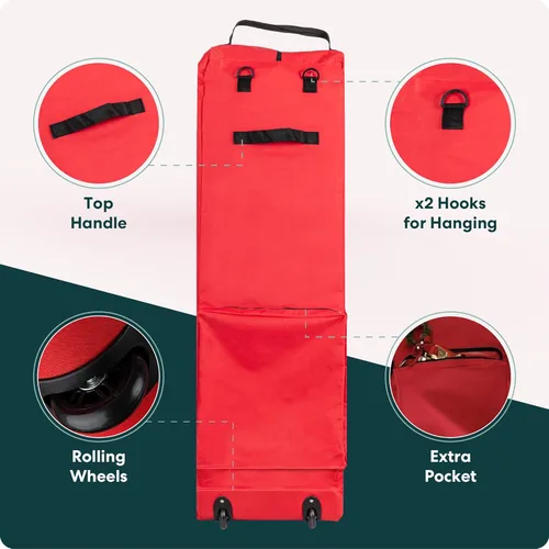 Miniatura 5 de Handy Laundry, Bolsa de almacenamiento para árbol rodante - Almacenamiento para árbol de Navidad artificial de 9 pies. Bolsa con cremallera, asas