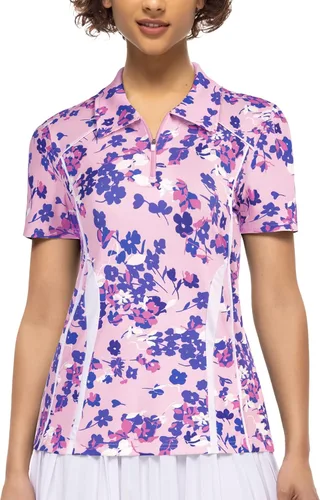 Miniatura 4 de JACK SMITH Women's Golf Polo Shirts Short Sleeve Lightweight Moisture Wicking Zipper Tennis Tops Slim Fit Sportwear