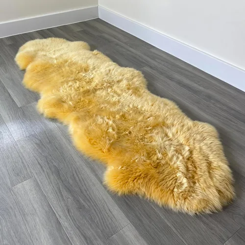 Miniatura 38 de HUAHOO Alfombra de piel de oveja genuina prémium Negra Real de Australia Piel de oveja natural de lujo, alfombra esponjosa de lana de cordero